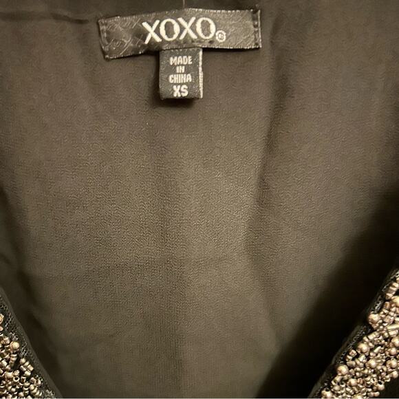 XOXO women’s black top with sheer lower back and sides, size XS - Picture 6 of 8